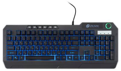 Клавиатура OKLICK 715G черный USB Multimedia for gamer LED (1680657)