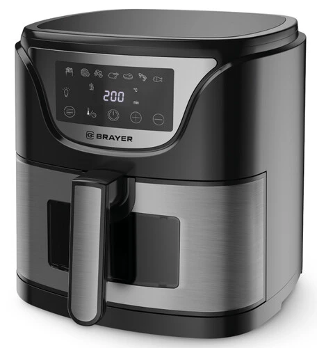 Аэрогриль BRAYER BR2037 черный/сталь  [1500w /5л]