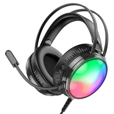 Наушники полноразмерные BOROFONE BO108 Flame, USB+Jack 3.5mm, цвет: черный (1/30) [6941991105913]