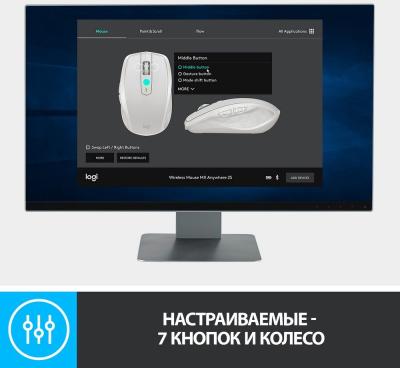 Мышь LOGITECH MX Anywhere 2S графитовый оптическая (1000dpi) беспроводная BT (5but)
