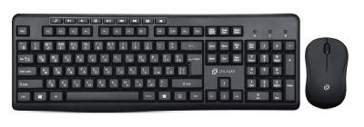 Клавиатура + мышь OKLICK 225M клав:черный мышь:черный USB беспроводная Multimedia (1454537)