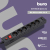 Сетевой фильтр BURO BU-SP1.8_USB_2A-B 1.8м (6 розеток) черный (коробка)