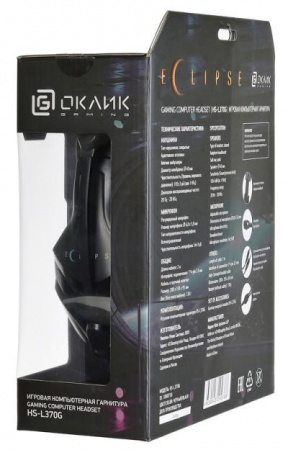 Наушники с микрофоном OKLICK HS-L370G ECLIPSE черный 1.9м мониторы