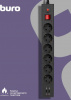 Сетевой фильтр BURO BU-SP1.8_USB_2A-B 1.8м (6 розеток) черный (коробка)