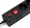 Сетевой фильтр BURO BU-SP1.8_USB_2A-B 1.8м (6 розеток) черный (коробка)