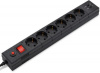 Сетевой фильтр BURO BU-SP1.8_USB_2A-B 1.8м (6 розеток) черный (коробка)