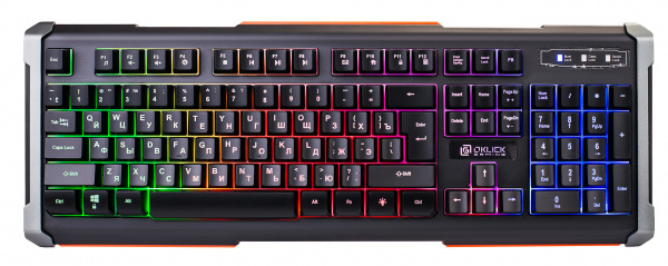 Клавиатура OKLICK 717G BLACK DEATH черный/серый USB Multimedia Gamer LED