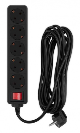 Сетевой фильтр PC PET AP01006-5-BK 5м (5 розеток) черный