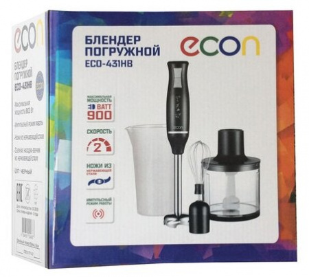 Блендер погружной ECON ECO-431HB черный/серый