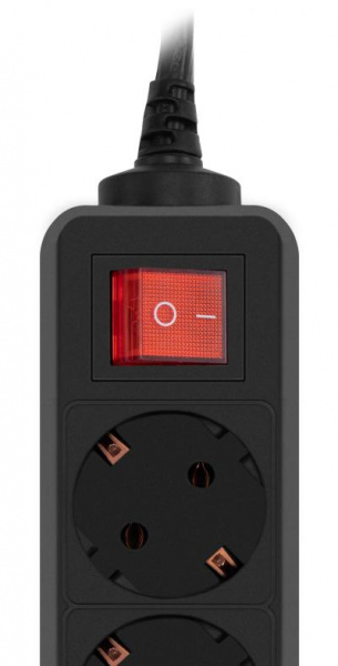 Сетевой фильтр PC PET AP01006-3-BK 3м (5 розеток) черный